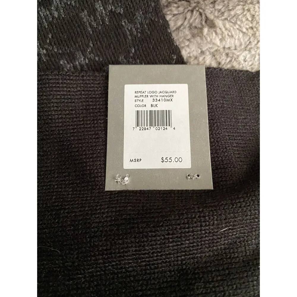 NWT Michael Kors Black Repeat Logo Jaquard Scarf - flaw